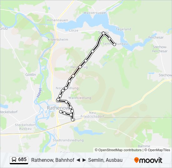 Buslinie 685 Karte