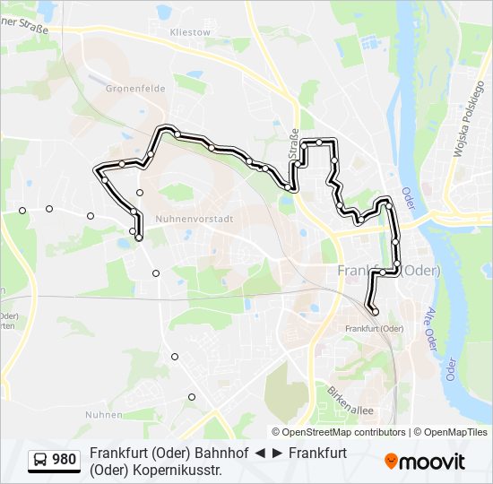 980 bus Line Map