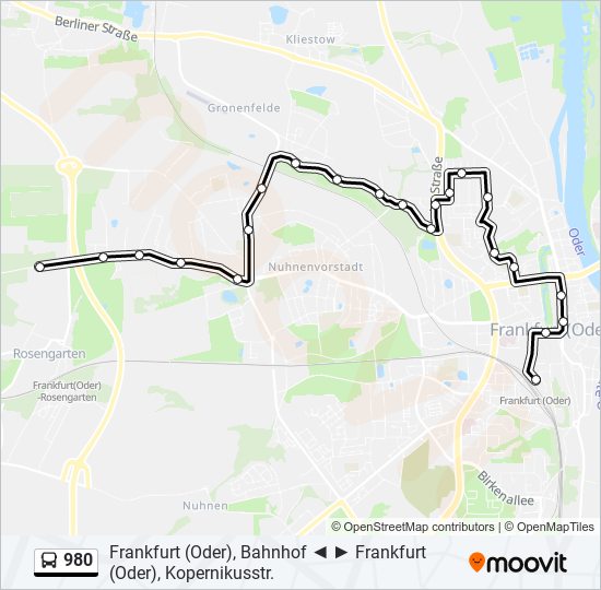 980 bus Line Map