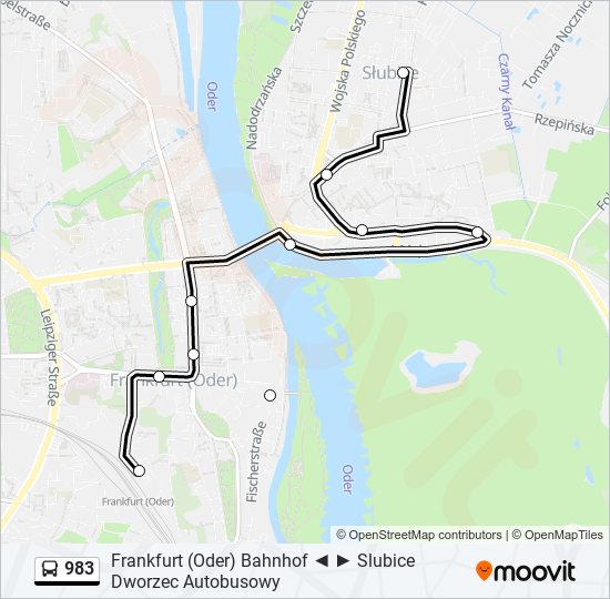 Bus 983 Route Map 983 Route: Schedules, Stops & Maps - Slubice Dworzec Autobusowy (Updated)