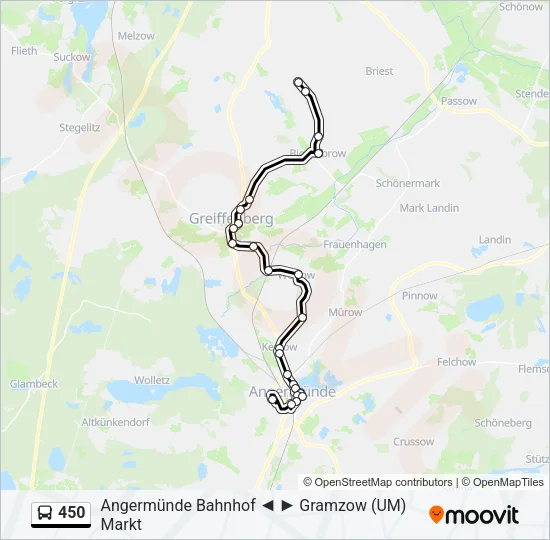 Автобус 450: карта маршрута