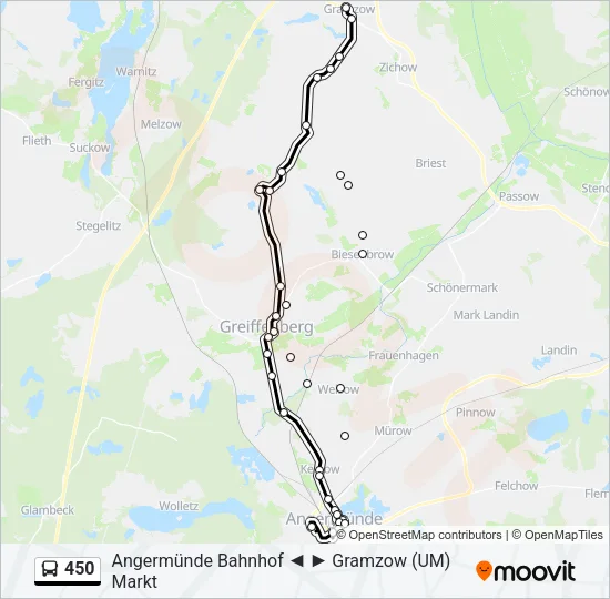 450 Bus Line Map