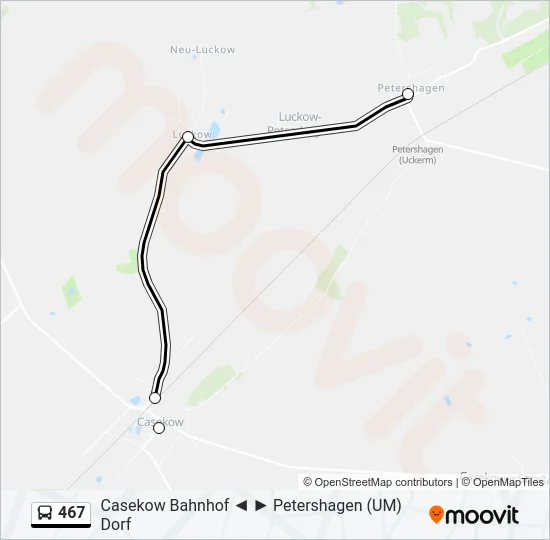 467 Bus Line Map