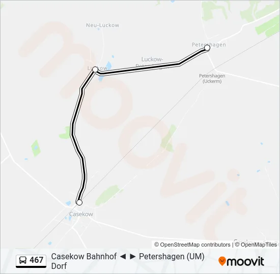467 Bus Line Map