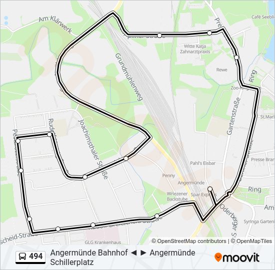 494 bus Line Map