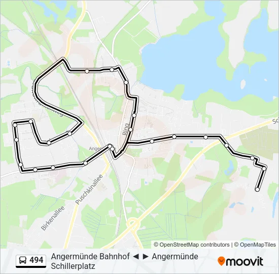 Автобус 494: карта маршрута