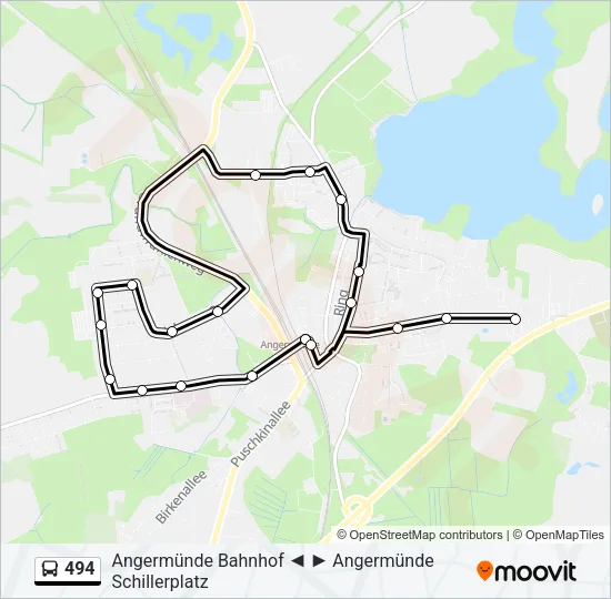 Автобус 494: карта маршрута