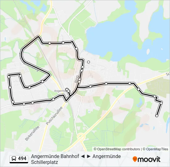 Автобус 494: карта маршрута