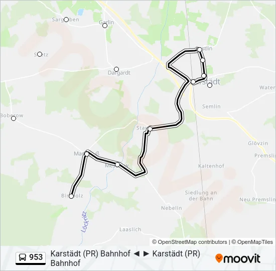 953 Bus Line Map