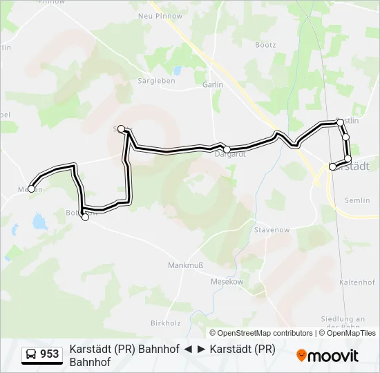 953 Bus Line Map