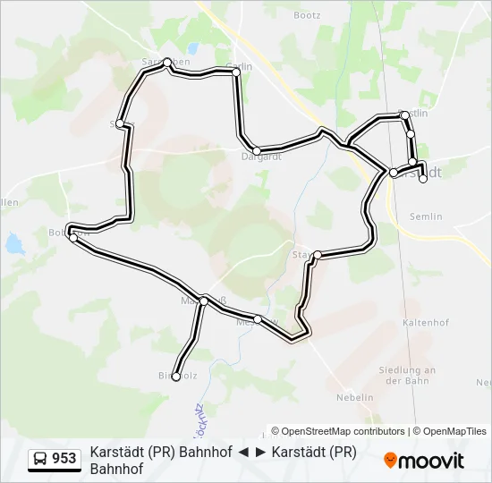 953 Bus Line Map