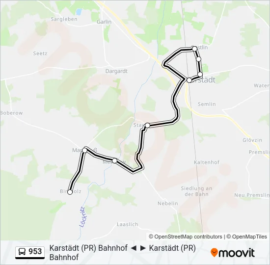 953 Bus Line Map