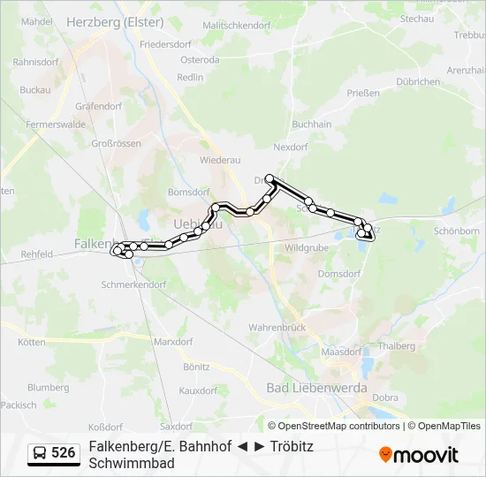 Buslinie 526 Karte