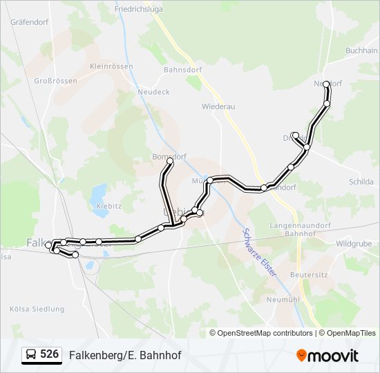 526 bus Line Map