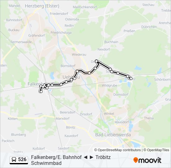 526 bus Line Map