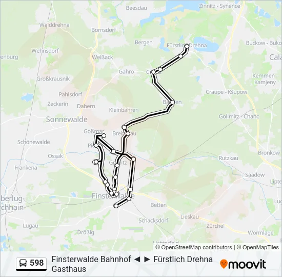 598 Bus Line Map