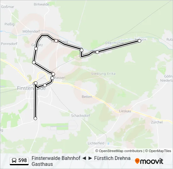 598 Bus Line Map