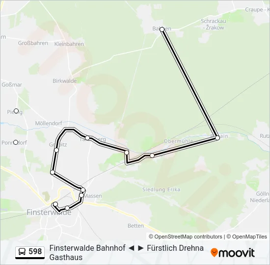 598 Bus Line Map