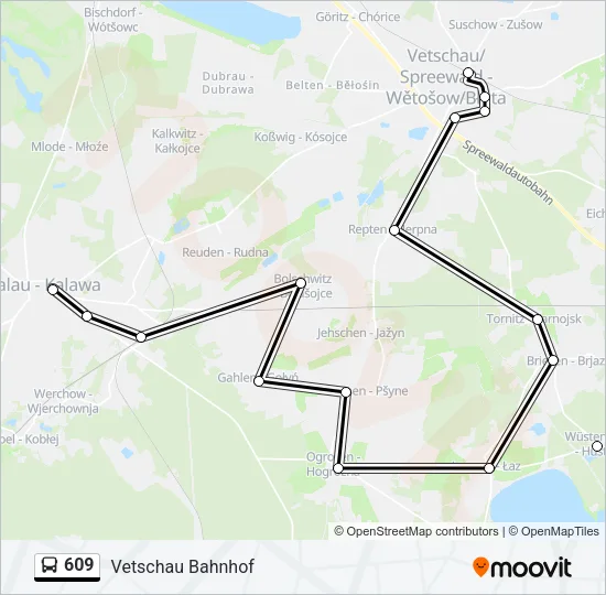609 Bus Line Map