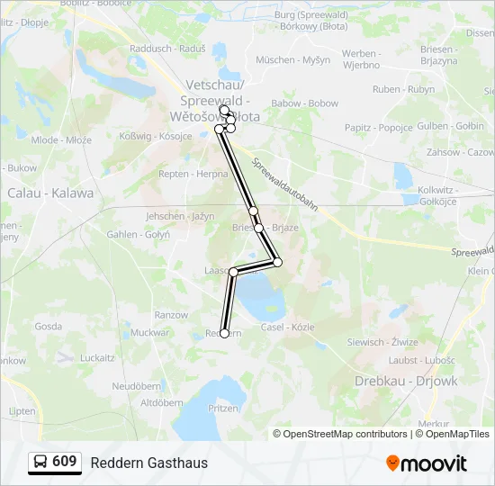609 Bus Line Map