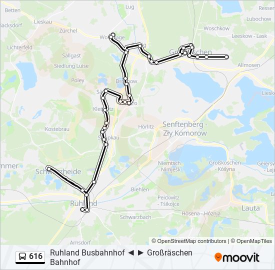 616 bus Line Map