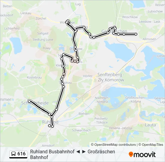 616 Bus Line Map