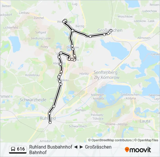 616 Bus Line Map