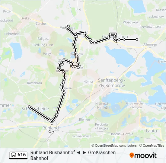 616 Bus Line Map