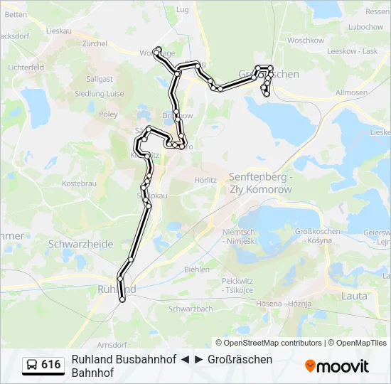 616 Bus Line Map