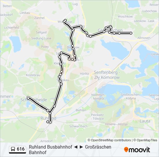 Автобус 616: карта маршрута