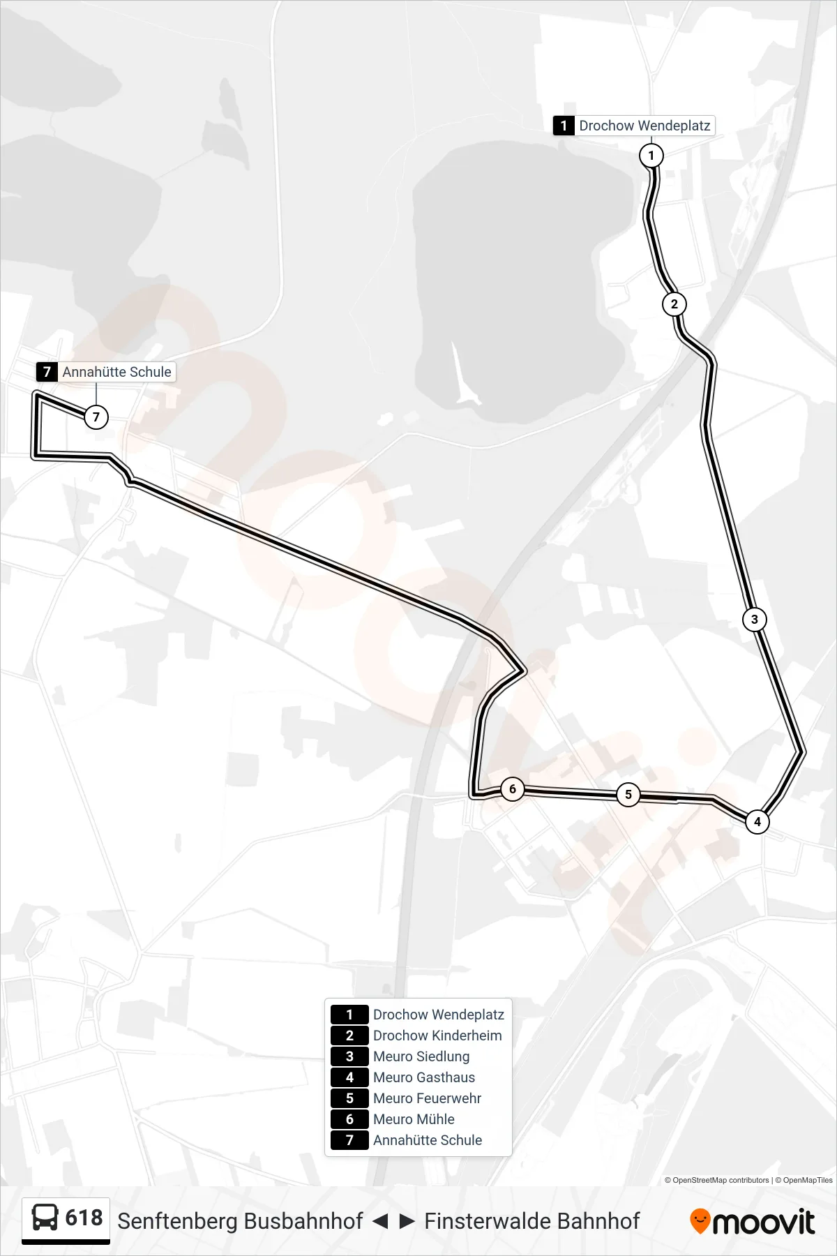 Linie 618 (Bus) Richtung Annahütte Schule: Route und Haltestellen auf der Karte