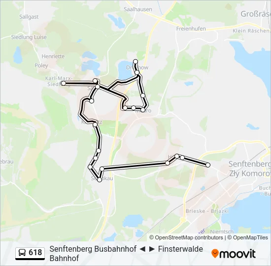 618 Bus Line Map
