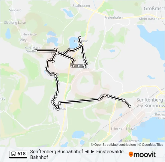618 Bus Line Map