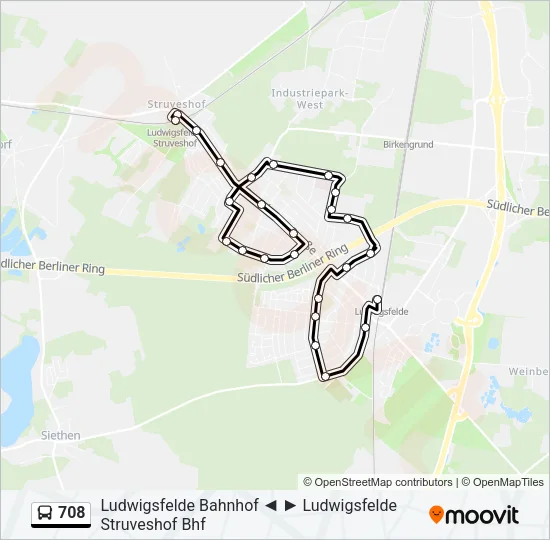 708 Bus Line Map