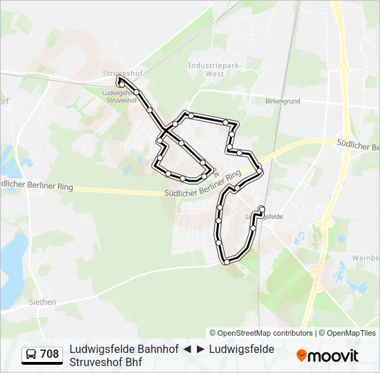 708 Bus Line Map