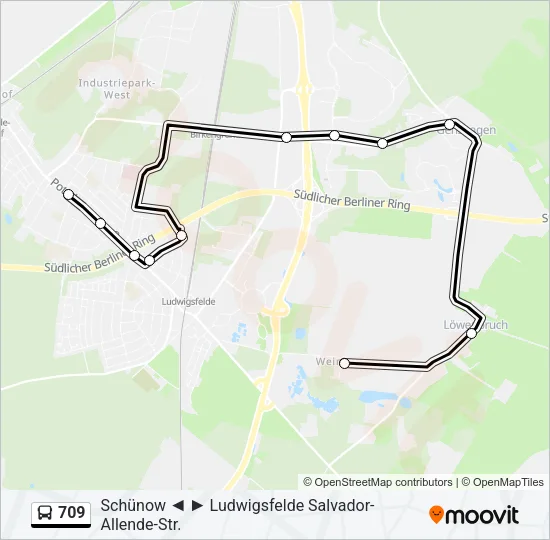 709 Bus Line Map