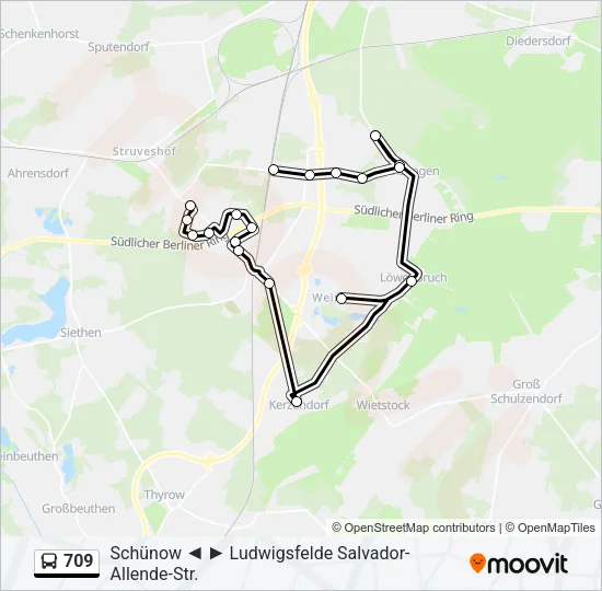 709 Bus Line Map