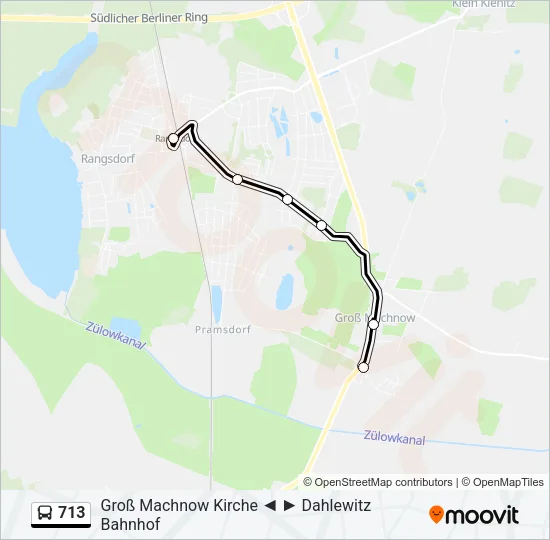 713 Bus Line Map