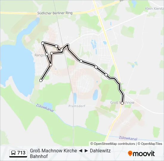 713 Bus Line Map