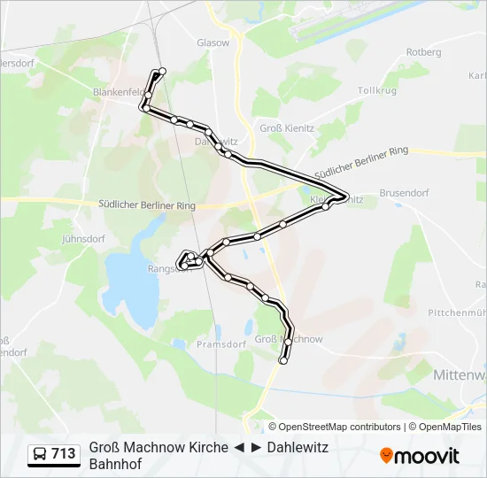 713 Bus Line Map