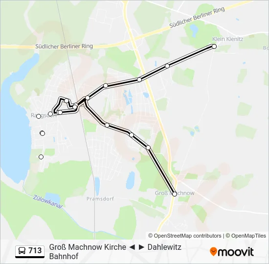 Автобус 713: карта маршрута