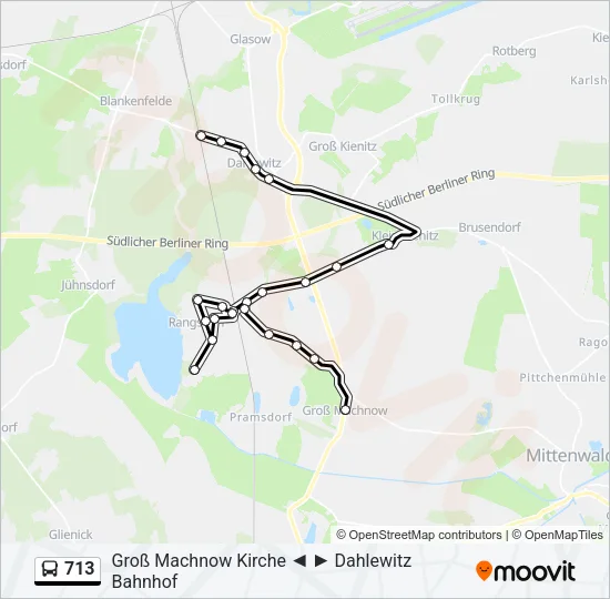 713 Bus Line Map