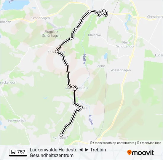 757 Bus Line Map