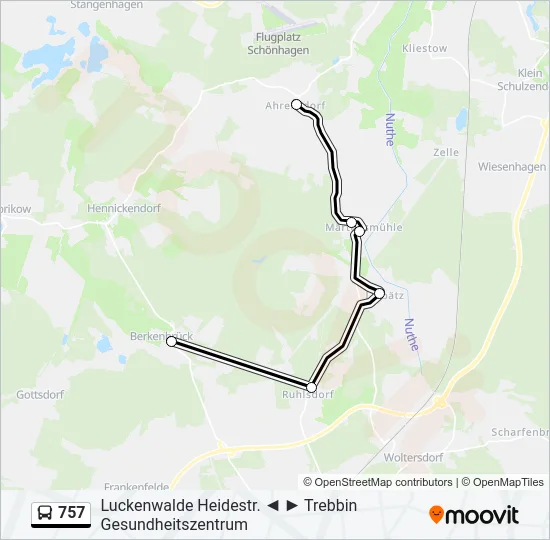 757 Bus Line Map