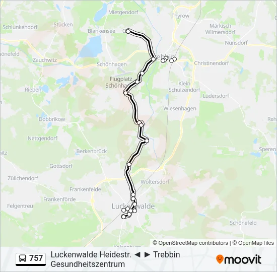 757 Bus Line Map