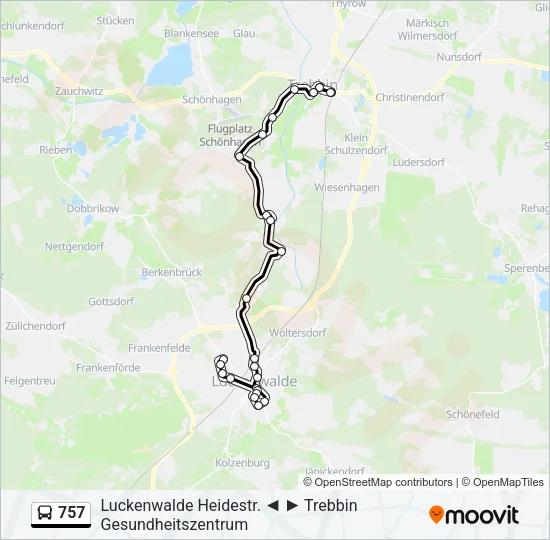 757 Bus Line Map