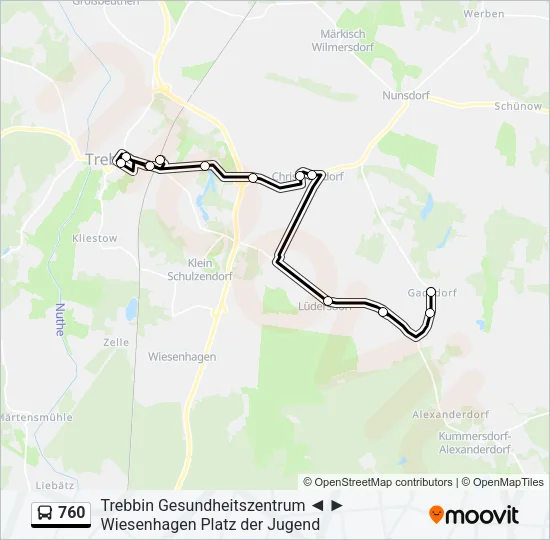 760 Bus Line Map