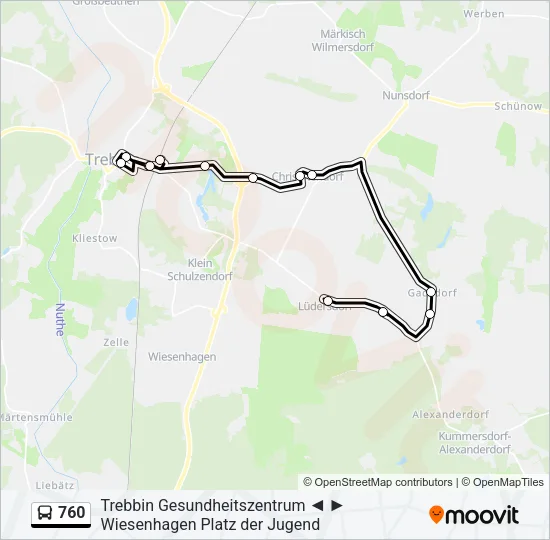 760 Bus Line Map