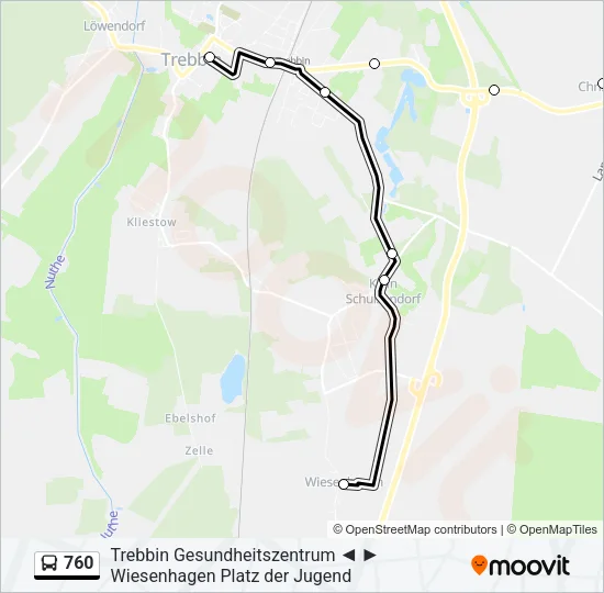 760 Bus Line Map
