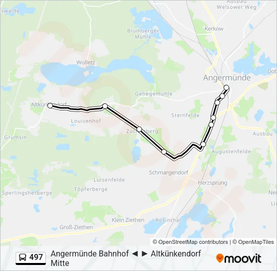 Автобус 497: карта маршрута